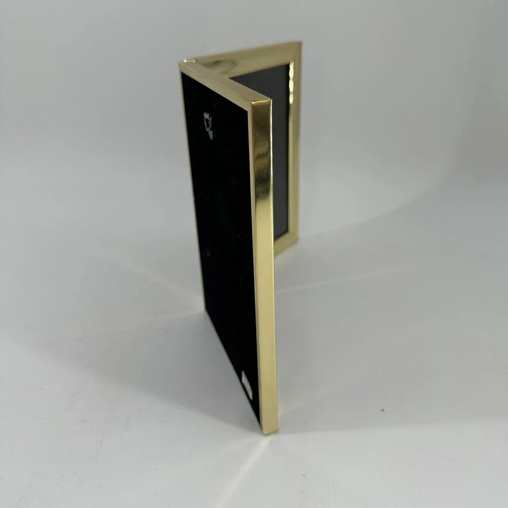 Gold Tone Double Hinged Picture Frame 5x7 Desktop‎ Display Photos Vintage